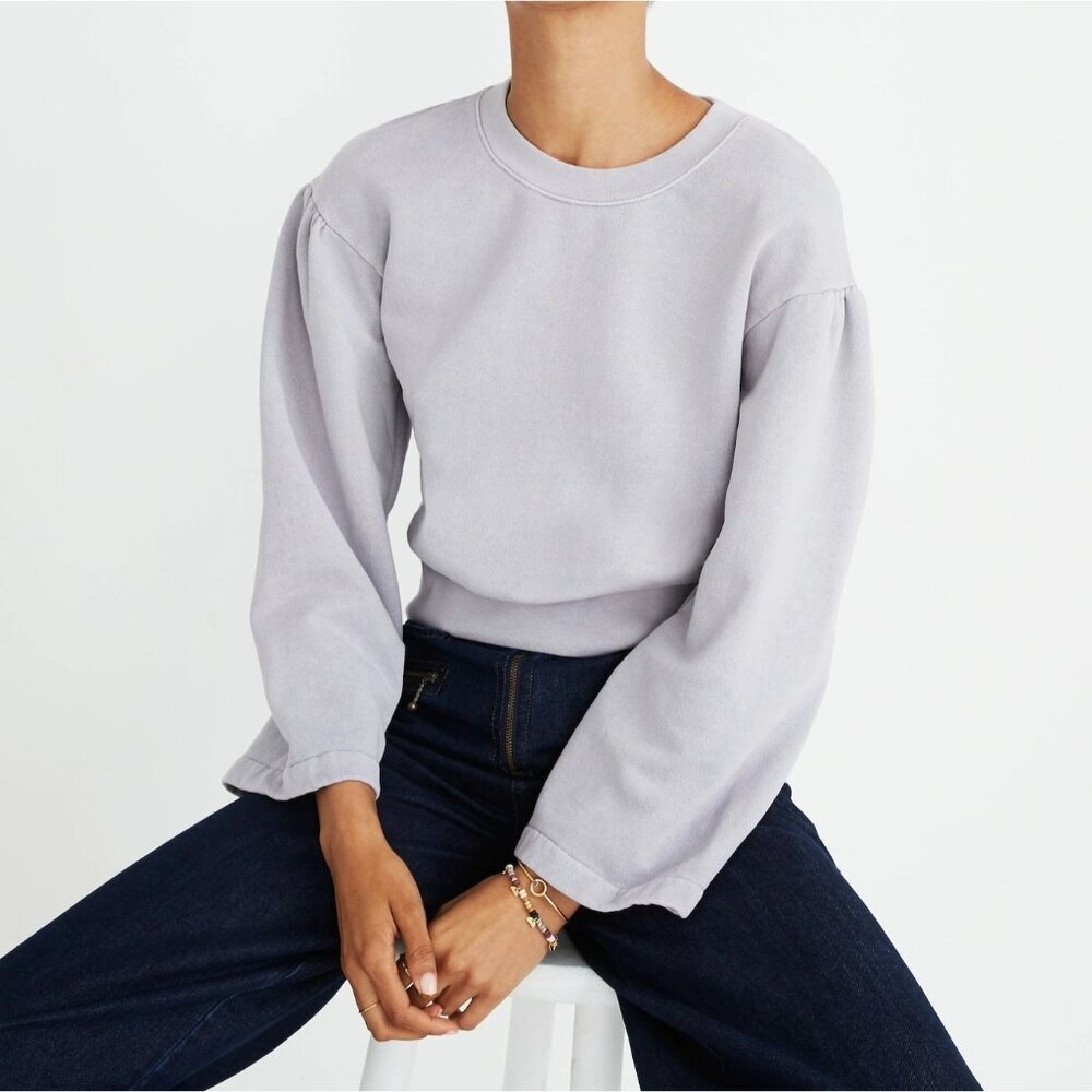 Madewell x Karen Walker Garmet Dyed Sweatshirt Long Sleeve Cozy Purple Size M
